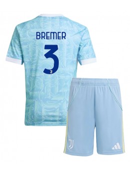 Juventus Gleison Bremer #3 Dječji Gostujuci Dres kompleti 2025-26 Kratak Rukavima (+ kratke hlače)